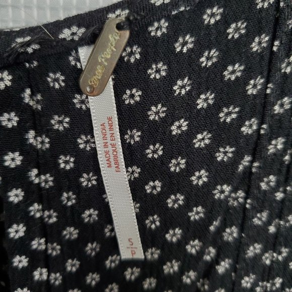 Free People Size S Dress Retro Kitty Micro-floral Tiered Lace Trim Mini A-Line - Picture 6 of 9